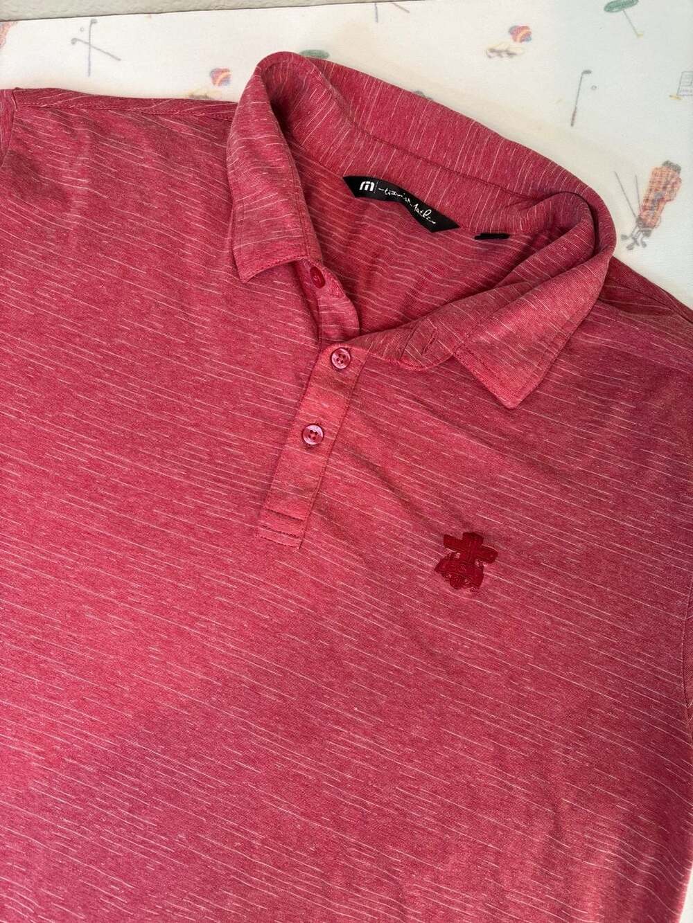 Travis Mathew Men's Red Short Sleeve Golf Polo Shirt Size XL